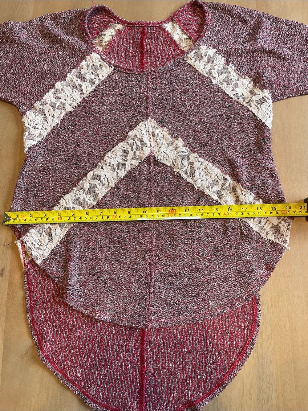 Free People We the Free Lace Boho Knit and Lace Shirt - Picture 9 of 10